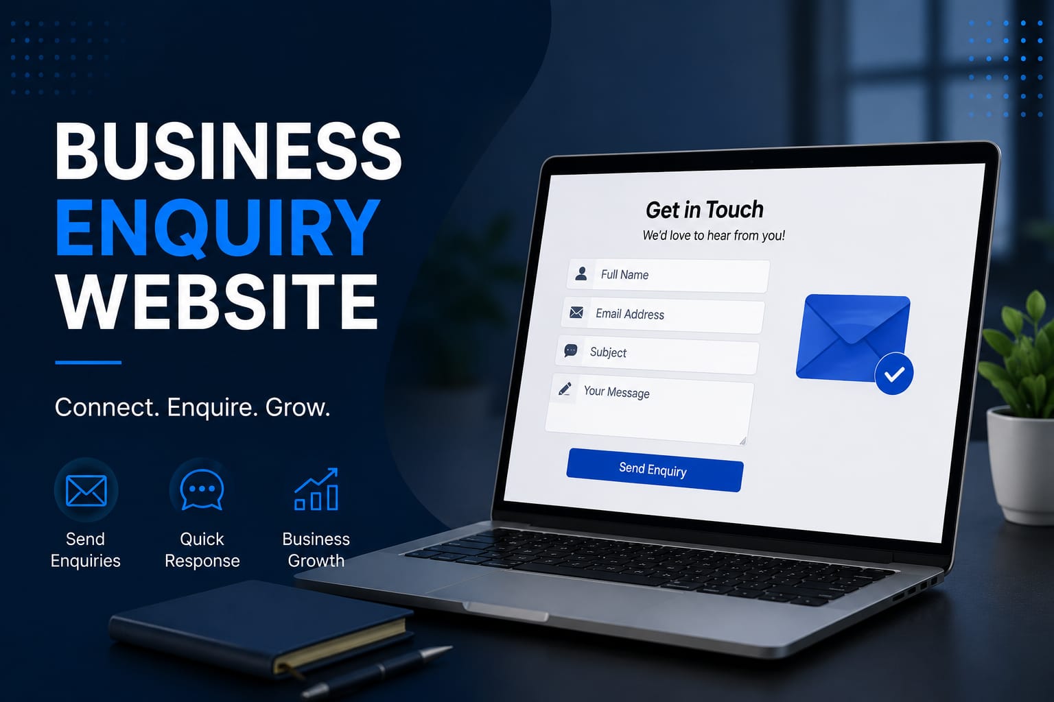 Business Enquiry Website Dashboard Mockup Screen
